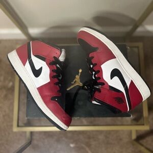 Nike Air Jordan 1 Mid Red Black White Sneakers